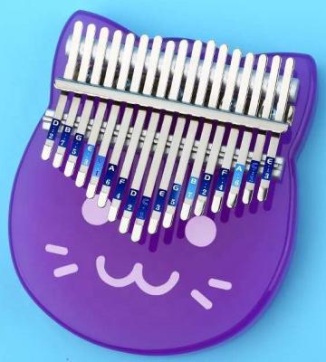 China Cute Mini Musical Instruments 17 Inch Piano China Supplier Customized LOGO Electric Transparent Crystal Kalimba for sale