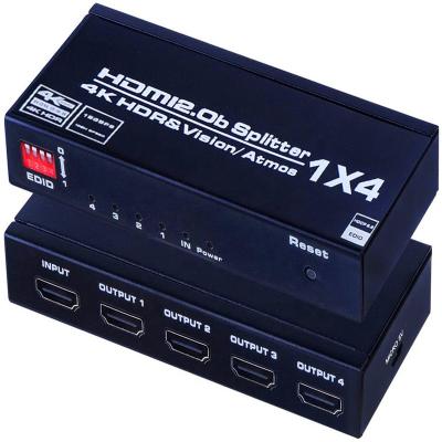 China Iron OZF3-1 HDMI Splitter 1 In 4 Out Of 4K 60Hz HDMI Full Ultra HD HDR Splitter 1x4 Video Audio Distributor Box Approve For Blu-Ray for sale