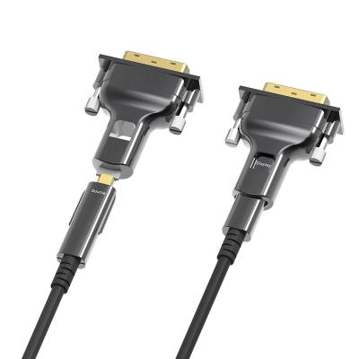 China Car DVI To DVI Cable AOC DVI Cable 1080P@60Hz HD Fiber Optic Cable Video Active Fiber For Computer HDTV Projector Display for sale