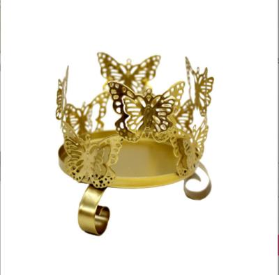 China CANDLE Butterfly Iron Candle Holder Gold MIS for sale