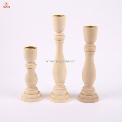 China Home Decoration Classic Wooden Candlesticks for sale