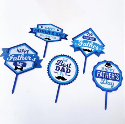 China Father's Day Acrylic Acrylic Cake Toppers For Cake Decorating for sale