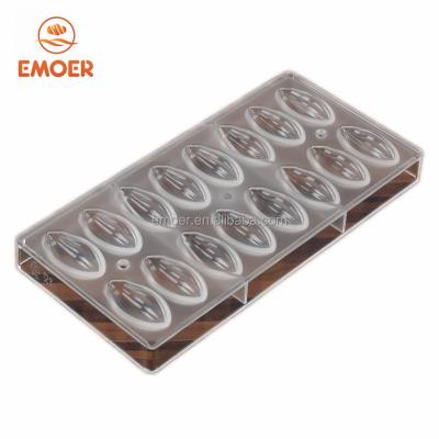 China Sustainable PC Candy Tray Chocolate Olive Shaped Baking Molds for sale