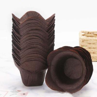 China Sustainable Disposable Lotus Shaped Greaseproof Cupcake Paper Baking Rack for sale