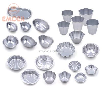 China Viable Different Jelly Pudding Cupcake Shapes 24pcs Aluminum Mold for sale