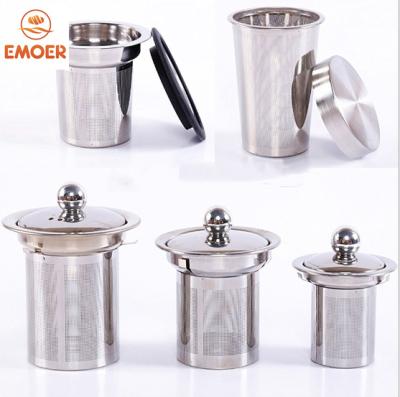 China Sustainable Stainless Steel Mesh Cup Reusable Strainer Herbal Locking Tea Filter Infuser Spice for sale