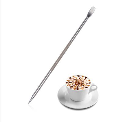 China Korean 304 Stainless Steel Viable Draweedle Coffee Holder Hook Needle Baking Milk Foam Carved Stick Coffee Accessories for sale