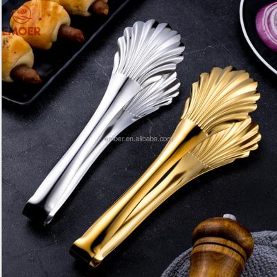 China Easily Cleaned 304 Stainless Steel Scallop Food BBQ Tongs for sale