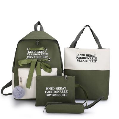 China New Fashion Backpack Women School Bag Canvas Backpack Anti-theft Customizable Set for sale