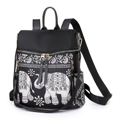 China 2022 New Trends Anti-theft Ladies Shoulder Bag Classic Elephant Printing Backpack For Women Teens Travel Waterproof School Bags for sale