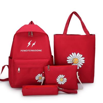 China 2021 Anti-theft New Little Daisy 4 Piece Set School Bag Customizable Fashion Waterproof Backpack For Girls for sale