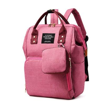 China Custom News Fashion 2 in1 Travel Mummy Women's Large Capacity Light Weight Large Purpose Baby Diaper Bag Backpack Multifunctional Multifunctional Bags for sale