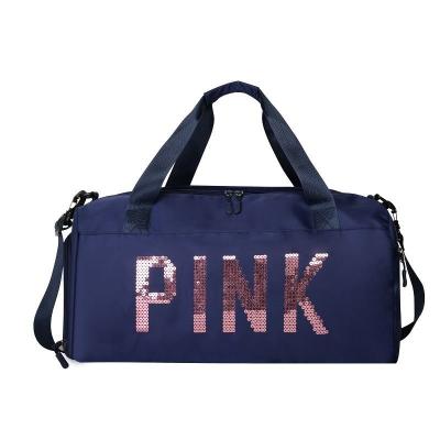 China Fashion Travel New Arrival Pink Sequins Weekend Yoga Bags Trolley Luggage Gym Women Fitness Duffel Bags Overnight Duffel Bags for sale