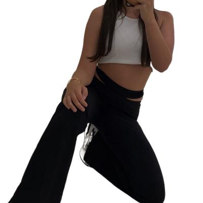 China Anti-pilling new European and American casual pants high waist summer fashion pure women's pants wide leg pants for sale