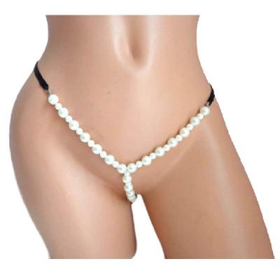 China Seamless sexy pearl waist chain elastic panties panties European and American style for sale