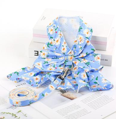 China Sustainable Sustainable High quality Beautiful Dog leash and floral dress pet cloth for pet accessories for sale