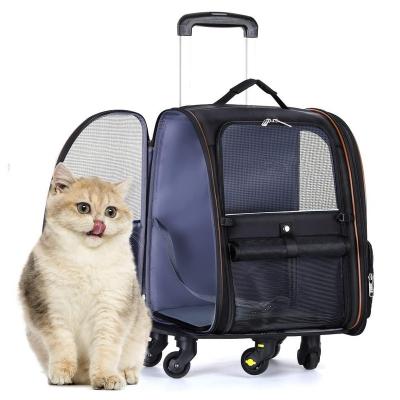 China Sustainable Sustainable HONGJULarge Cat Backpack Carrier Expandable Pet Carrier Backpack for Small Dogs Medium Cats for sale