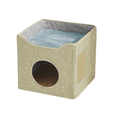 China Personalized Personalized Hongju Cat Beds for Indoor Cats - Large House for Pet Cave Foldable Cat heavy for sale