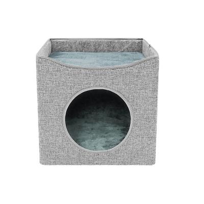 China Personalized Personalized Hongju Wholesale Custom Pet Cat House Large  Design  indoor Cat Bed for sale