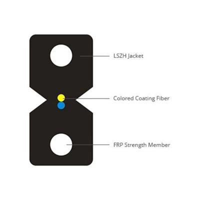 China 2 Core Fiber Optic Drop Wire , FTTX FTTH Single Mode Fiber Optic Cable for sale