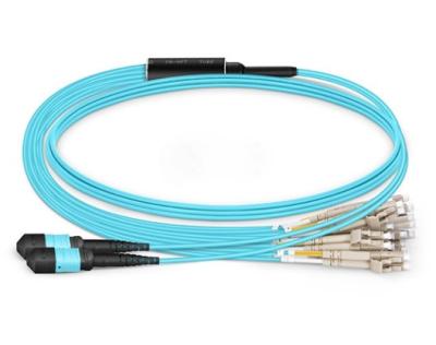 China OM4 Elite 40g Breakout Cable , 8-144 Fibers Multimode Fiber Jumpers for sale