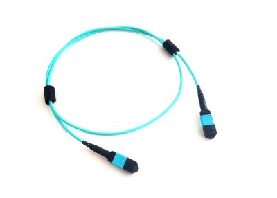 China MPO / MTP OM3 OM4 12 Core Multimode Fiber Optic Patch Cord For Data Center for sale