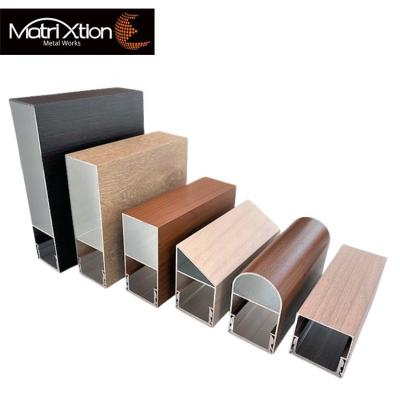 China Exterior Graphic Design Slats Wall Cladding Aluminum Wood Grain Slats Exterior Wall Cladding Panels for sale