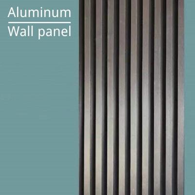 China Contemporary Aluminum External Exterior Waterproof Cladding Decoration Wooden Slats Solid Wall Panel for sale