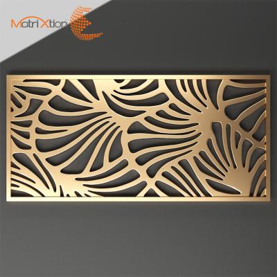 China Easily Assembled Laser Cut Screen Metal Room Divider Laser Cut Metal Art Screen for sale