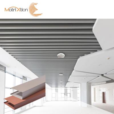 China Artistic Ceilings Aluminum U Shape Stretch Baffle Ceiling Tiles Aluminum Metal Suspended Ceiling Panel Partition Ceiling for sale