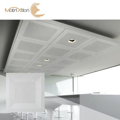 China Artistic Ceilings Matrixtion Pop Table Price Plate Drop Down Pictures Idented Metal Panel Tile Ceiling for sale