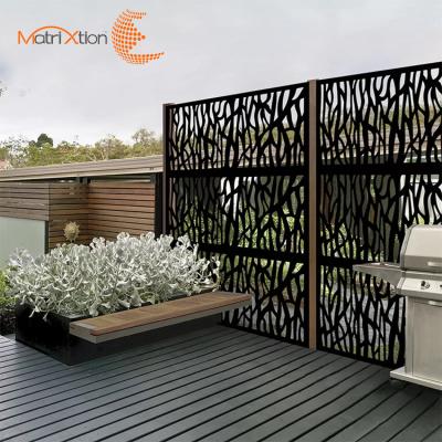 China Laser Cut Metal Privacy Garden Fence Panels Aluminum Fence Designs Easily Compiled for sale