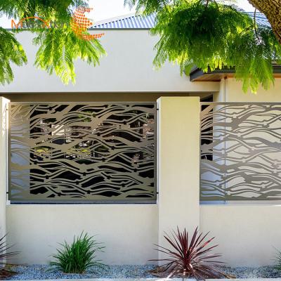 China Easily Assembled Hot Sale Laser Cut Aluminum Metal Fence Panel Modern Outdoor Garden Fence Panel for sale