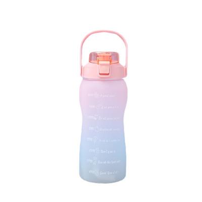 China Viable Clear Plastic Sports Bottle Large Capacity Cartoon Cute Color Cartoon Drinking Water Bottle for sale