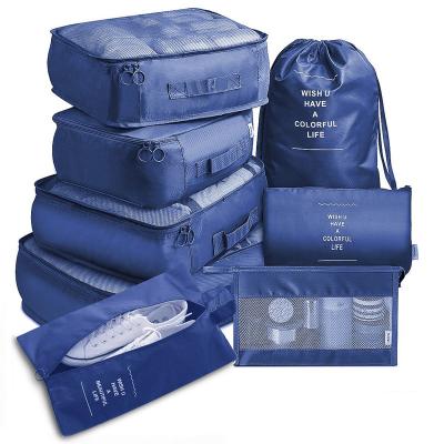 China Eight-Piece Viable Direct Factory Travel Cosmetic Toiletries Storage Bag Set Travel Cosmetic Storage Bags for sale