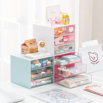 China Wholesale Transparent Type Viable Stationery Desktop Storage Desk Organizer Drawer Storage Box for sale