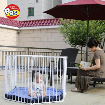 China Iron +Power Spraying +PP Baby Care Around Foldable Door Pet Metal Baby Safety Adjustable Playpen With Gate for sale