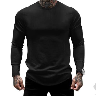 China 2021 Anti-wrinkle man muscle fitness sports hoodie men's basketball running training suit lower round collar shirt plus size custom for sale