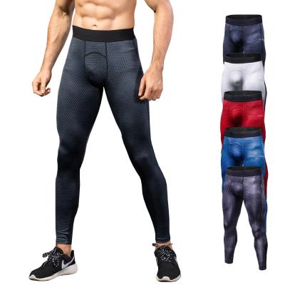 China 2021 NEW Antibacterial Men's Compression Pants Running Tights 3/4 Shorts Gym Gaiter Baselayer Cool Dry Pants Fitness Sports Legging Pants for sale