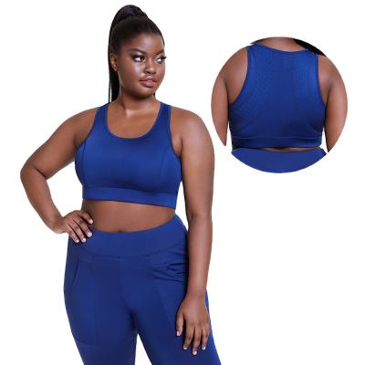 China New Yoga Vest Breathable Mesh Large Size High Intensity Running Fitness Sports Bra Border Wear for sale