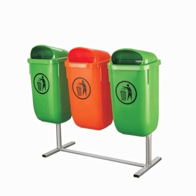 China Sustainable Remarkable Performance Hot Selling Recycling Bin 3 Compartments for sale