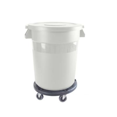 China Food Grade Sustainable Round Large Plastic Water Bucket Cart With Wheels for sale