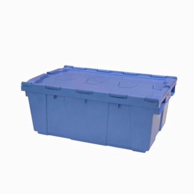 China Container Tied Collapsible Heavy Duty Stackable Plastic Turnover Boxes Foldable Moving Lid Logistics Box Strong Swap Boxes for sale