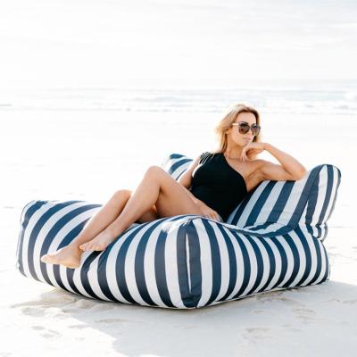 China Luxury Outdoor 100% Olefin Fabric Floating Stripe Floating Bean Bag Lounger Float On Water for sale