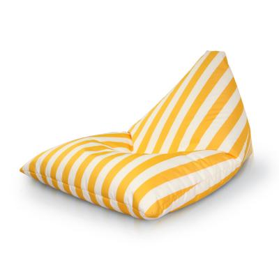 China Float On Water Stripe Triangle Shaped Durable Olefin Bean Bag Cover Pouf Cover NO FILLING for sale