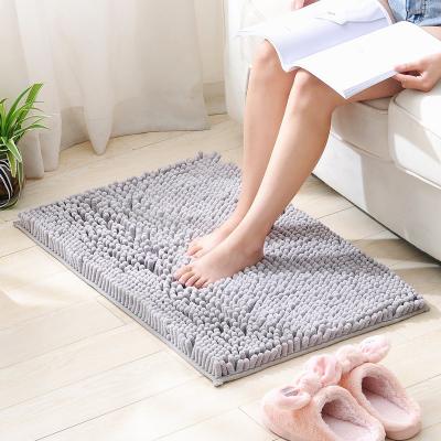 China Modern Size Shaggy Absorbent Bath Rug Mat Customized Sustainable Soft Chenille Bath Mat Bathroom 100% Polyester Microfiber Anti Slip Backings for sale