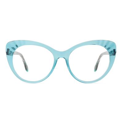 China Custom Optical Glasses Manufacturers Fashion YC Retro Acetate Glass Cat Eye Frames Women Manufactures for sale