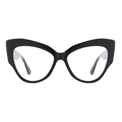 China Fashion Retro Cat Eye Acetate Optical Prescription Thick Glass Frames Autumn New Transparent Simple Design for sale