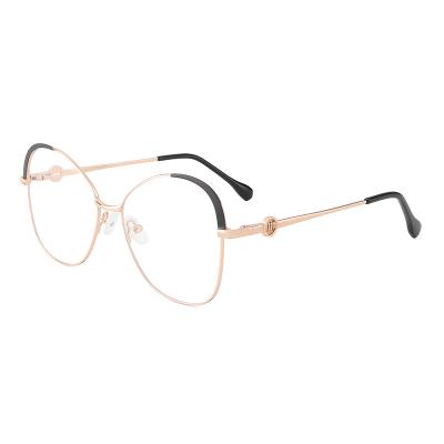 China Fashion YC Retro High End Eyewear Alloy Square Round Optical Frames Metal Clear Glasses For Women Men for sale