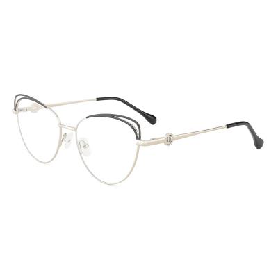 China Simple And Versatile Fashion YC Female Metal Eyewear Frames Vintage Alloy Optical Glasses for sale